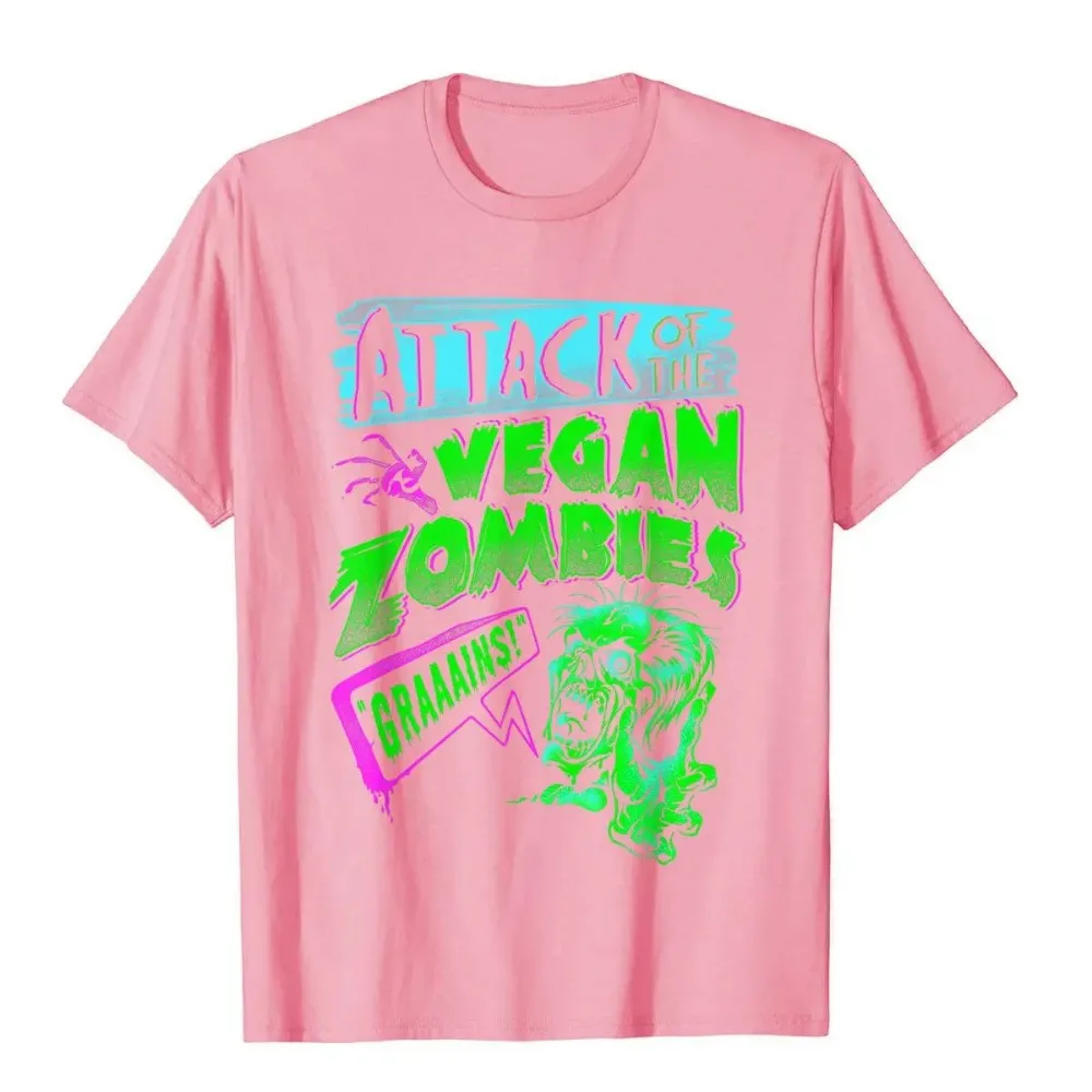 Attack Of The Vegan Zombies Vegetarian Halloween T-Shirt Cotton Man Top T-Shirts Custom Tops Tees Camisa