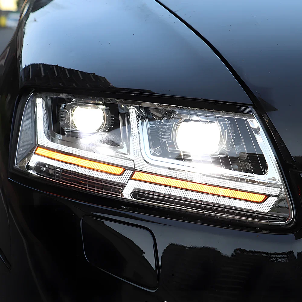 Car Front lamps Assembly For Audi A6 C7 A6L S6 2005-2011 Upgrade Q7 Style LED Auto Headlights Dual Projector Lens Accessories