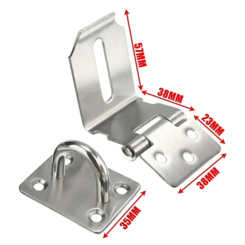 Padlock Hasp 90 Degrees Stainless Steel Hasp  Gate Shed Latch Lock Home Safety Door Clasp Lock Anti-theft Lock Plate Buckle