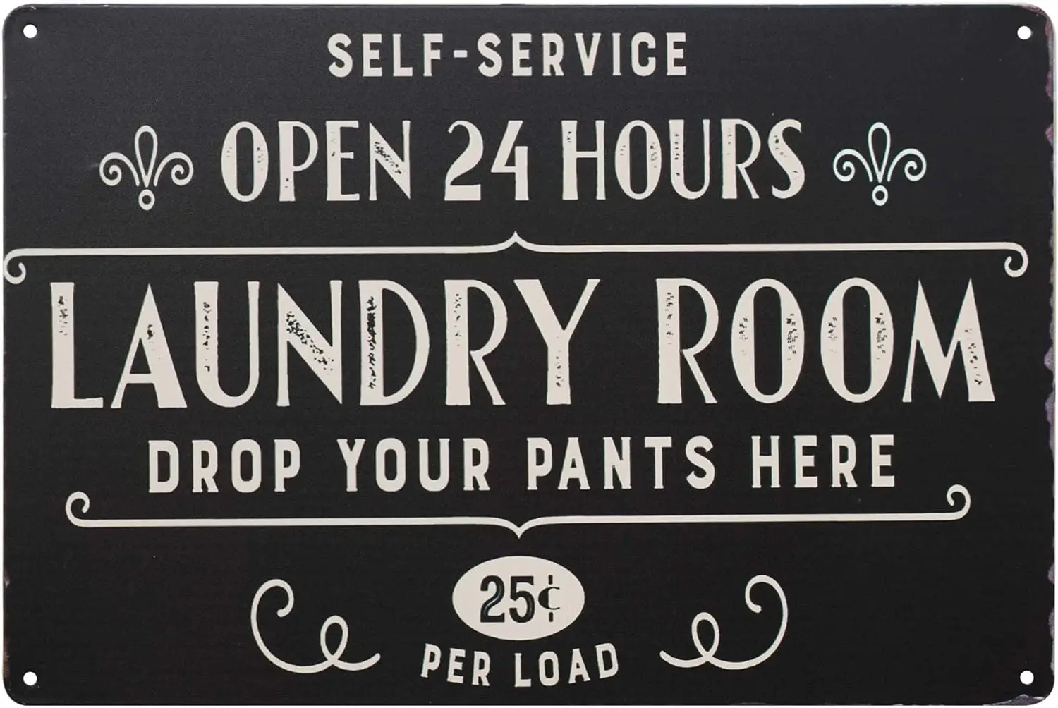 Open 24 Hours Laundry Room Vintage Retro Metal Sign Home Bathroom Laundry Decor Wash Room Signs 8X12Inch