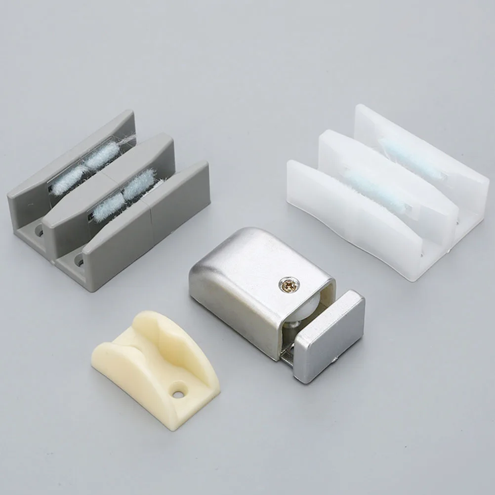 

10pcs Glass Sliding Door Guides Bottom Mount For Shower Room Durable Plastic Door Stopper Sliding Glass Guide Track