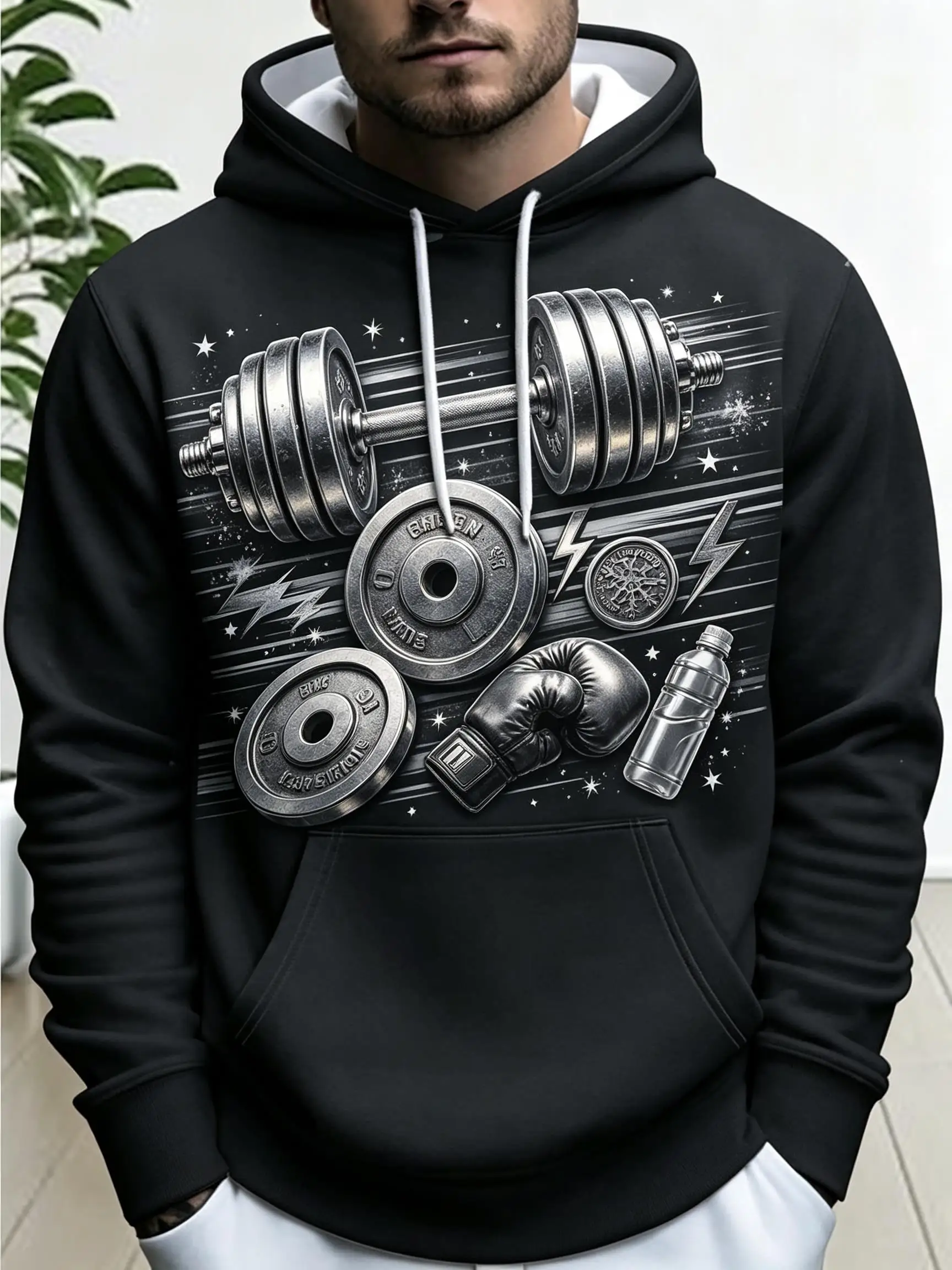 2026 Men Thin Sweatshirt Autumn Winter Hoodie Speedboat Ocean Wave Splash Print Long Sleeve Male Pullover Tops Men's Clothes