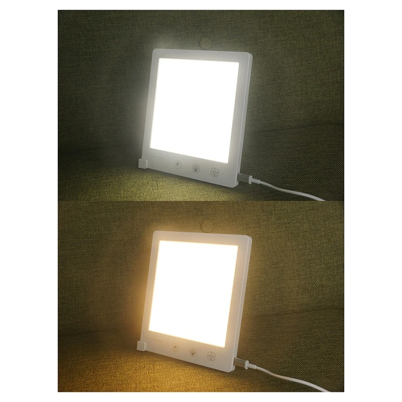 Simulated Natural Sunlight 10000 Lux Natural Lamp for Bedroom Touch Control Adjustable Time UV-Free Lamp Support Stand-A28R