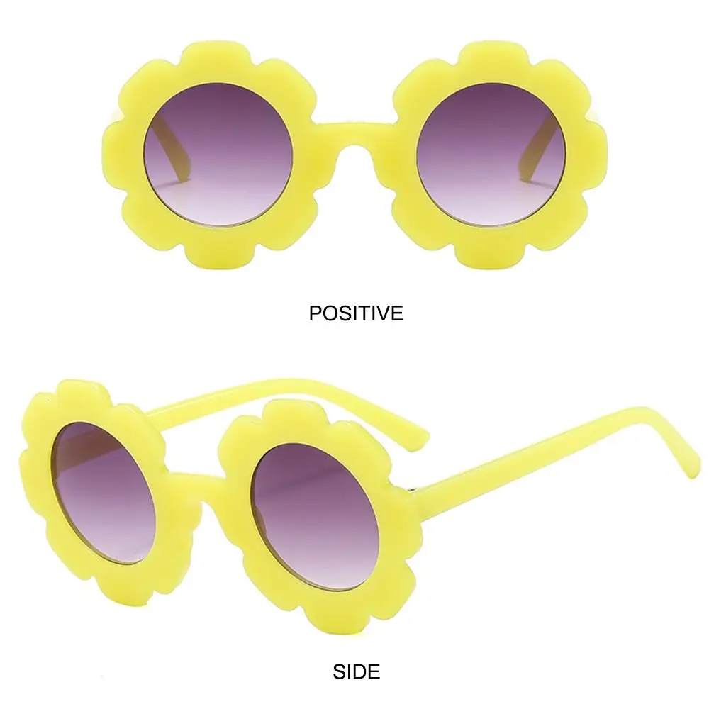 Colorful Kids Sunflower Sunglasses Retro Round Frame Sun Protection Eyewear Shades for Girls