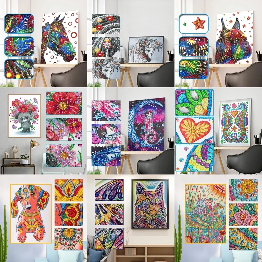 30*40CM DIY 5D Diamond Painting Animal Cross Stitch Kit Partial Special Shaped Embroidery Mosaic Art Decoration