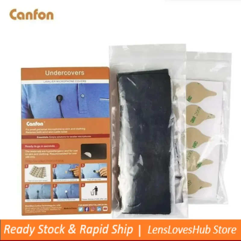 

Canfon Undercover for Lavalier Microphone with 40 Stickies and 40 Fabric Discs for hiding Lavalier Mic and Reduce wind noise