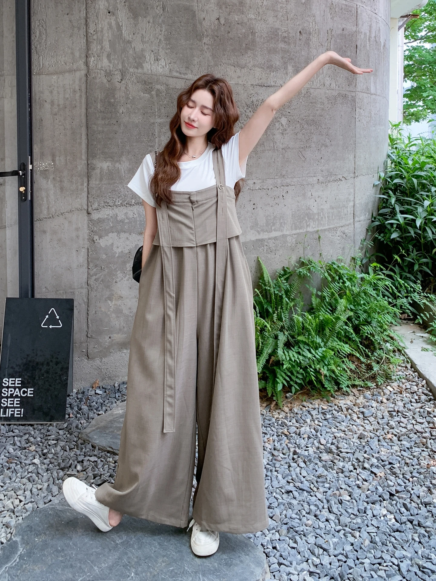 

Летний повседневный свободный японский комбинезон Sle ort Sve, женский комплект, широкие брюки небольшого размера с ремешком