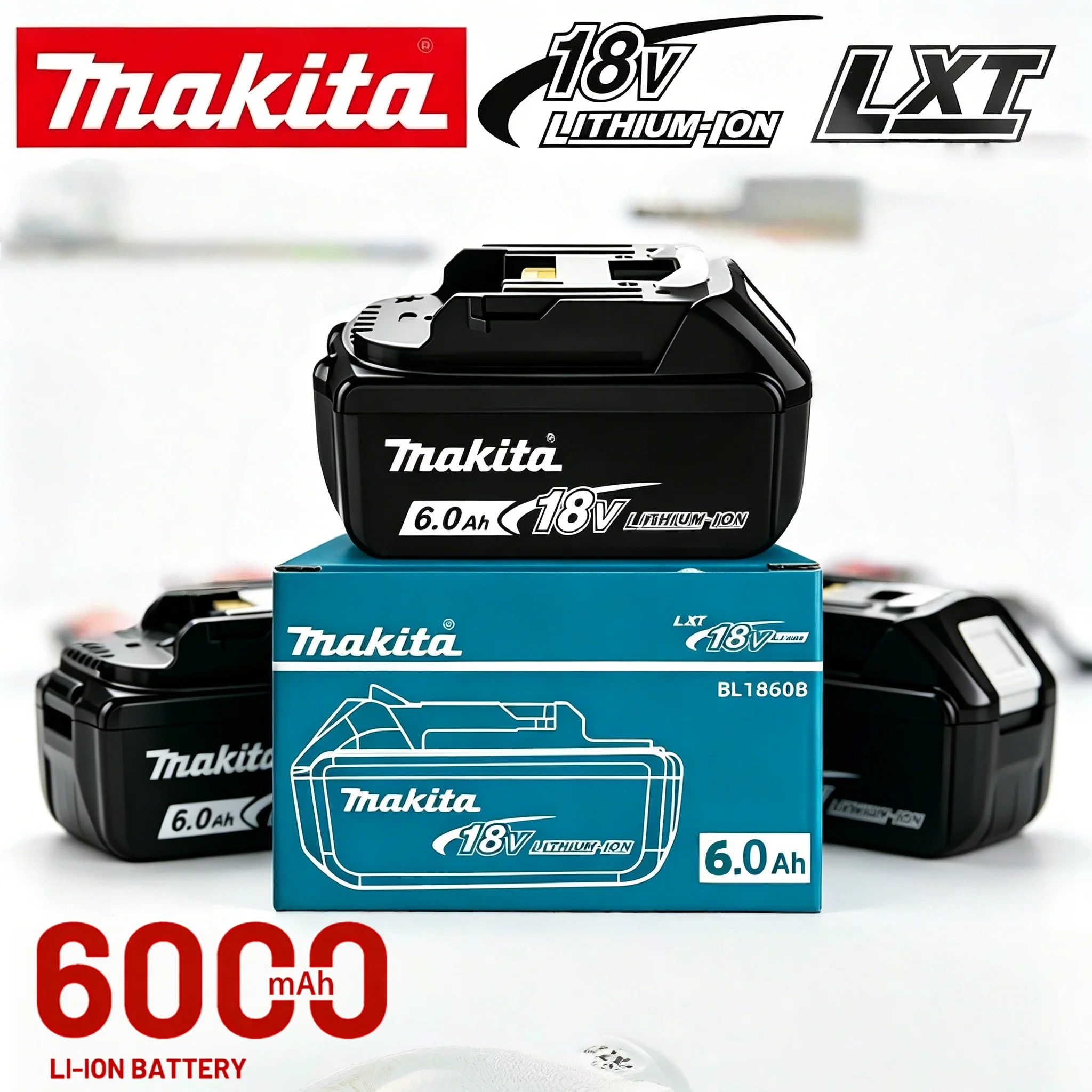 🔥LXT Cordless Tools Battery, Original Makita, BL1860, 18V, 6.0Ah, Lithium, Compatible with BL1840, BL1830B, BL1815, BL1850