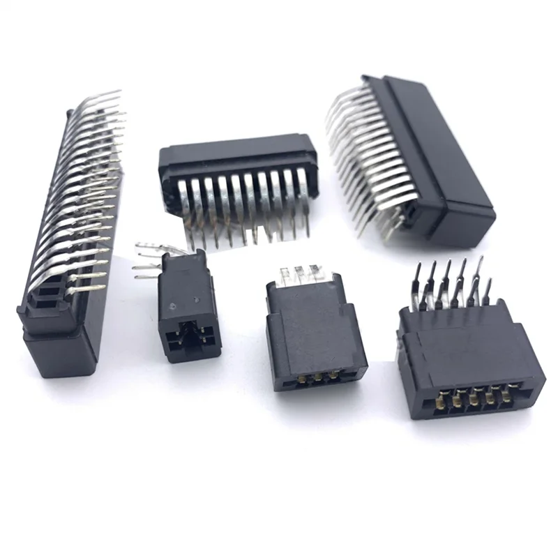 

5PCS 2.54mm pitch Curved Pin Edge Card Connector Slot bus socket Gold finger socket PCB board socket Curved Pin 2*2P ~ 2*43P