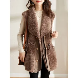 Korean Imitate Lamb Wool Vest Women's Autumn And Winter 2023 New Outer Wear Thick Lamb Wool Vest Fur One Plush Coat Female Vest