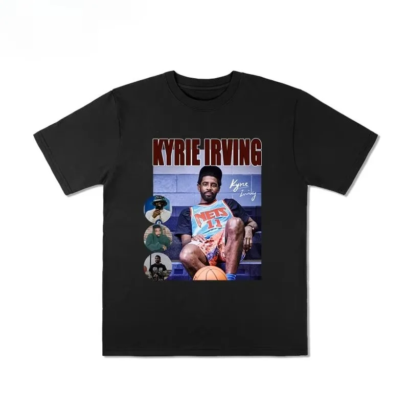 

American Basketball Star Summer Street Rap Sports Street Dance Casual Fitness Men's Short Sleeve T-shirt Top Girls T-shirt