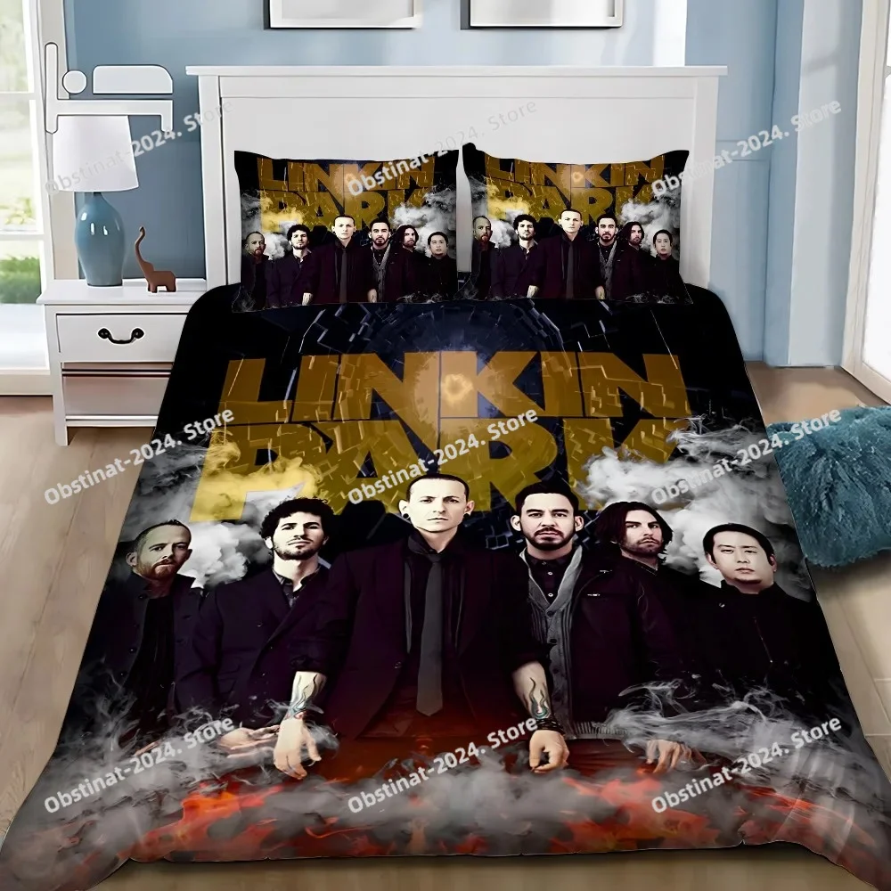 Duvet Cover Pillowcase Bedding Set Rock band Linkin P-Park Adult Boy Girl Bedroom Decoration Children Single Double Large Size