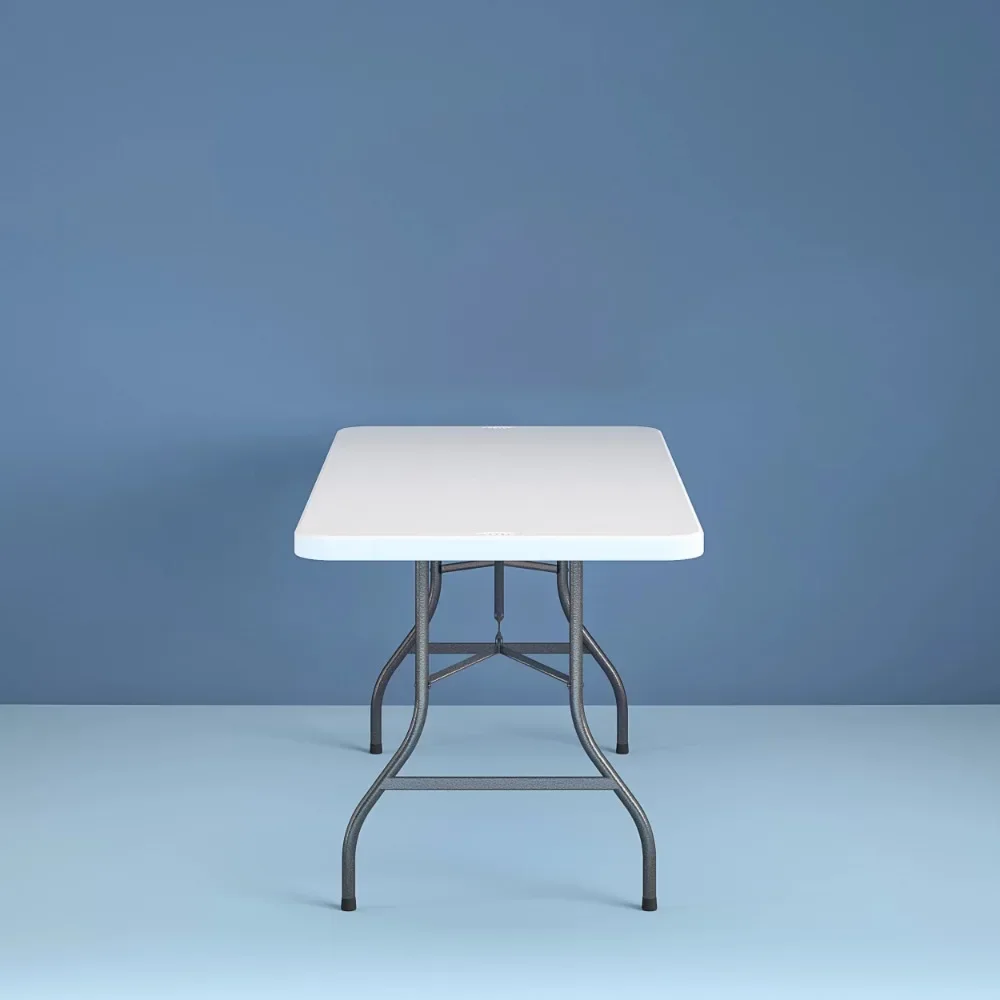 Table pliante de 6 pieds en blanc moucheté