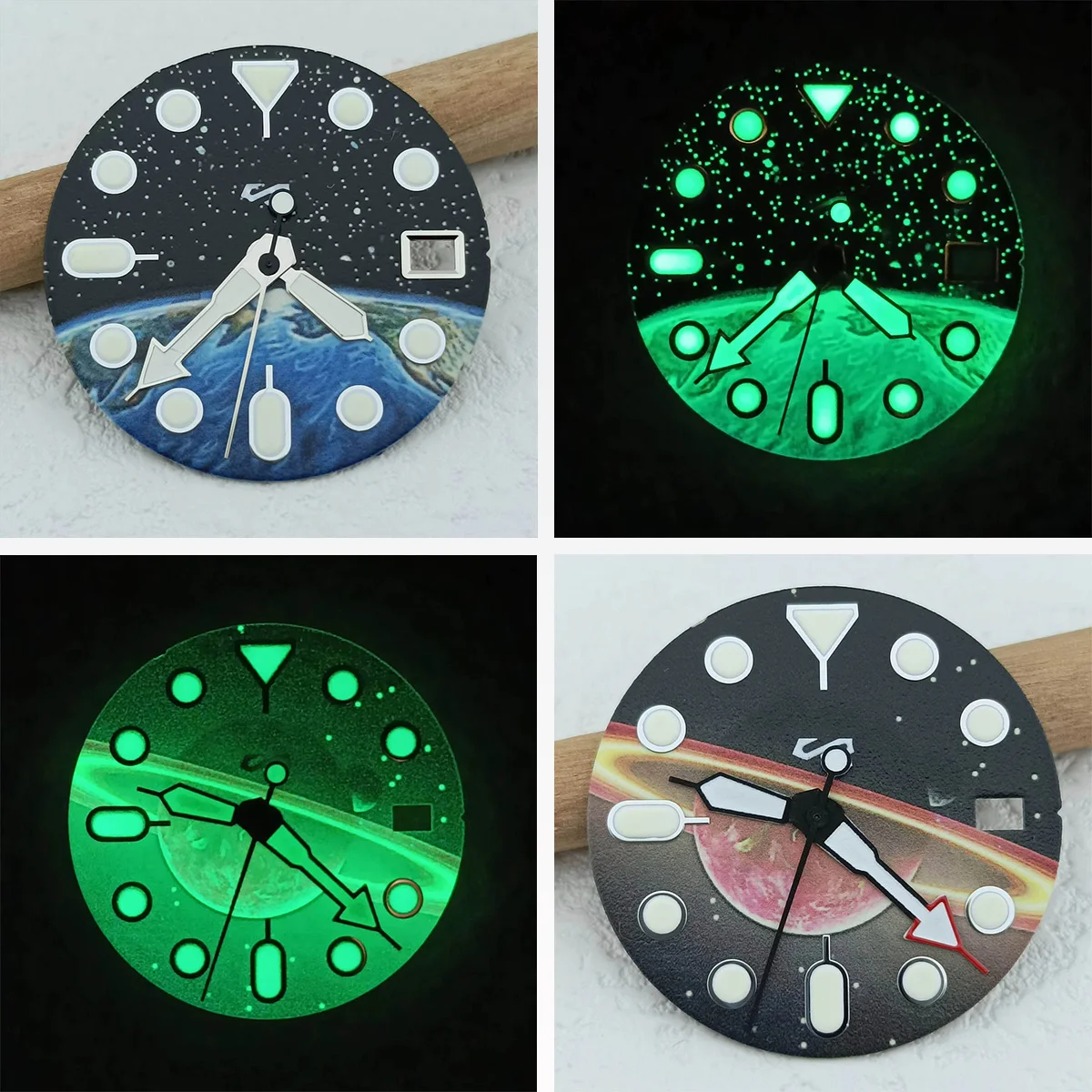 

28.5mm Vast Universe Starry Sky Dial Green Luminous Modified Watch Accessories Suitable for NH35/NH36/4R/7S Movements