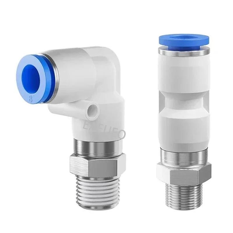 

Pneumatic Rotary Connectors Swivel Fittings 360° Rotation Male Thread M5 1/4 1/2 Hose Joint 6/8/10mm Revolute DEUBLIN Connector