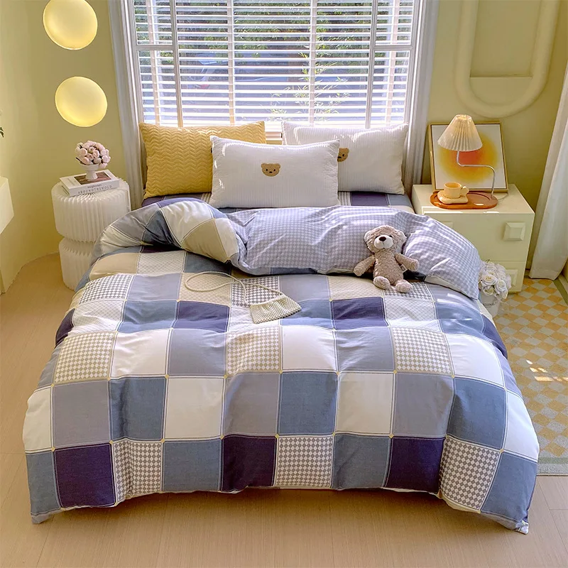 Korean 1PC Cotton Cute Printed Duvet Cover Four Seasons Soft Breathable Quilt Cover Twin Full Queen King Size Comforters Cover
