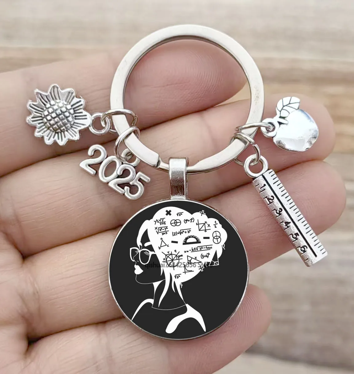 Math teacher teaches math keychain, Teacher's Day gift
