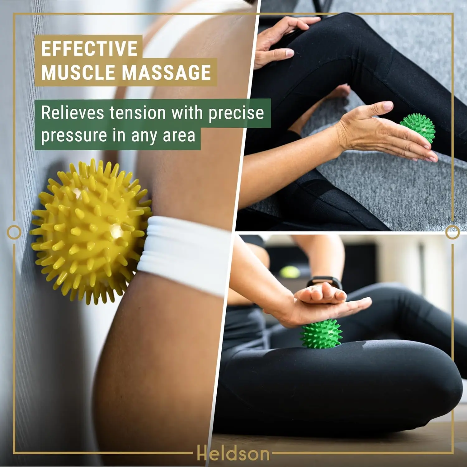 3 Spiky Massage Balls Set - Soft, Medium, Hard - Foot Roller for Plantar Fasciitis & Back Pain Relief - Trigger Point Therapy - Spiky Pressure - view 6