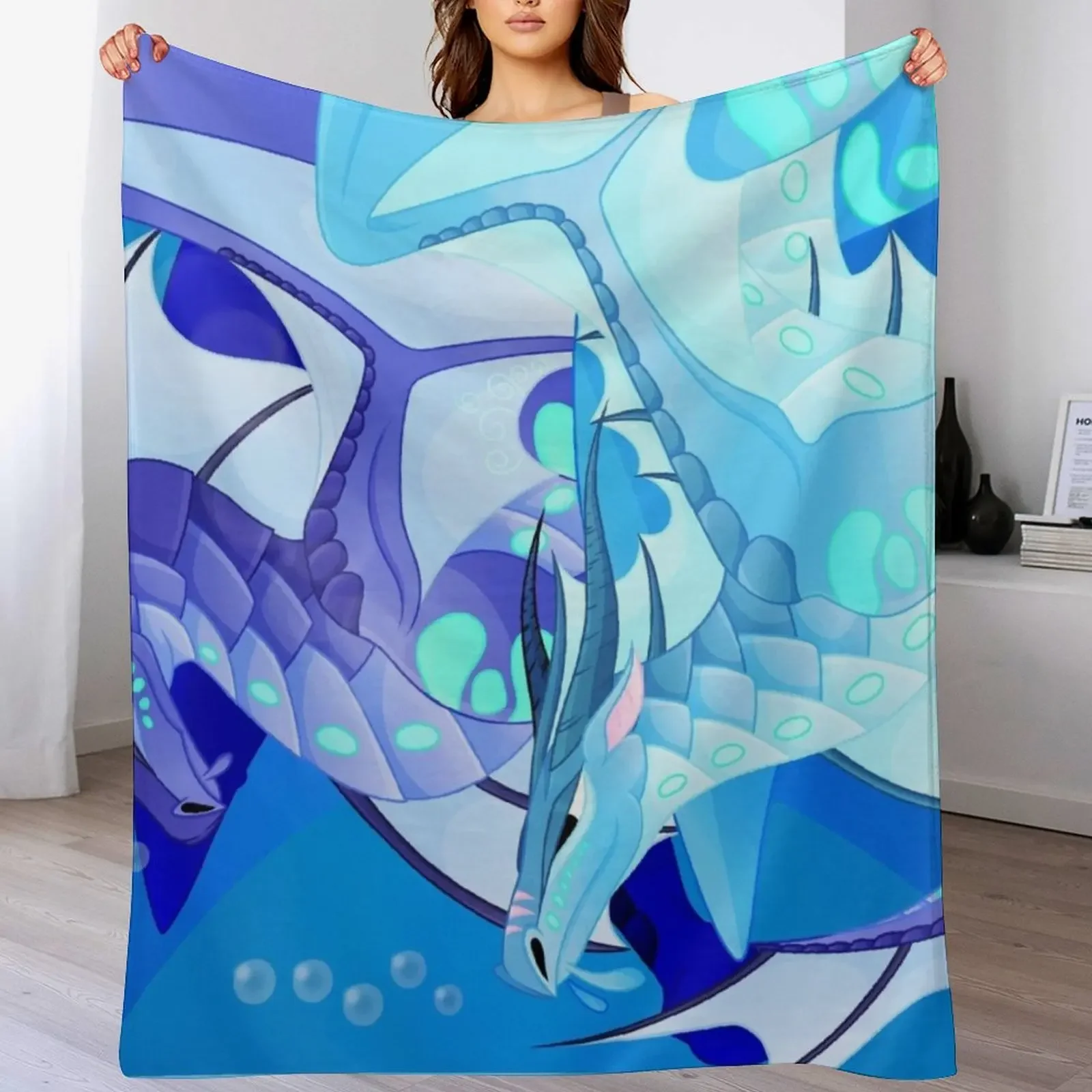 Wings of Fire- Tsunami & Riptide Throw Blanket Cobertor de flanela macio e quente