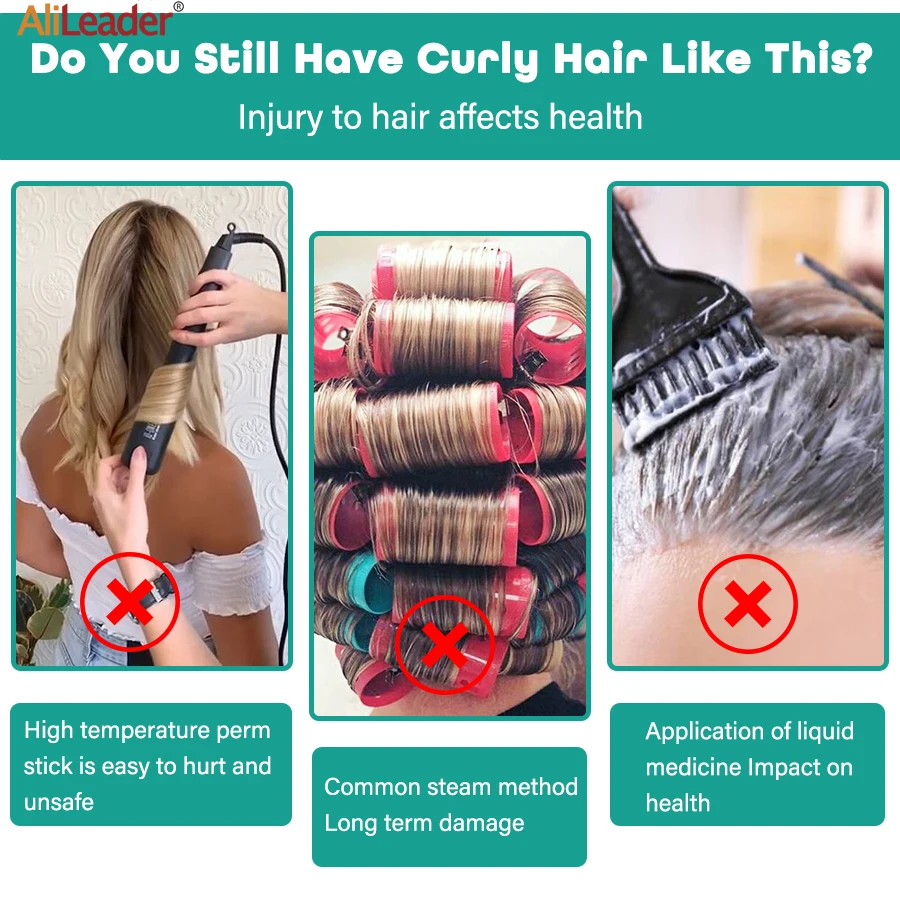 أداة تجعيد الشعر بدون حرارة 100% قضيب تجعيد الحرير بكرو عقال توك قضبان تجعيد للشعر الطويل أو المتوسط