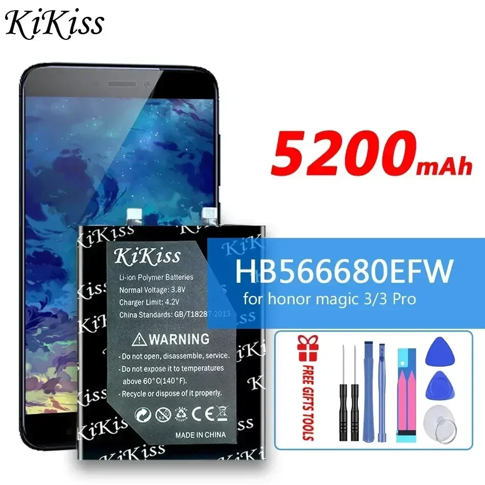 

KiKiss Батарея HB 566680 EFW 5200 мАч для Honor Magic 3 Pro 3pro Magic3 Magic3 Pro Magic3 Сменная батарея