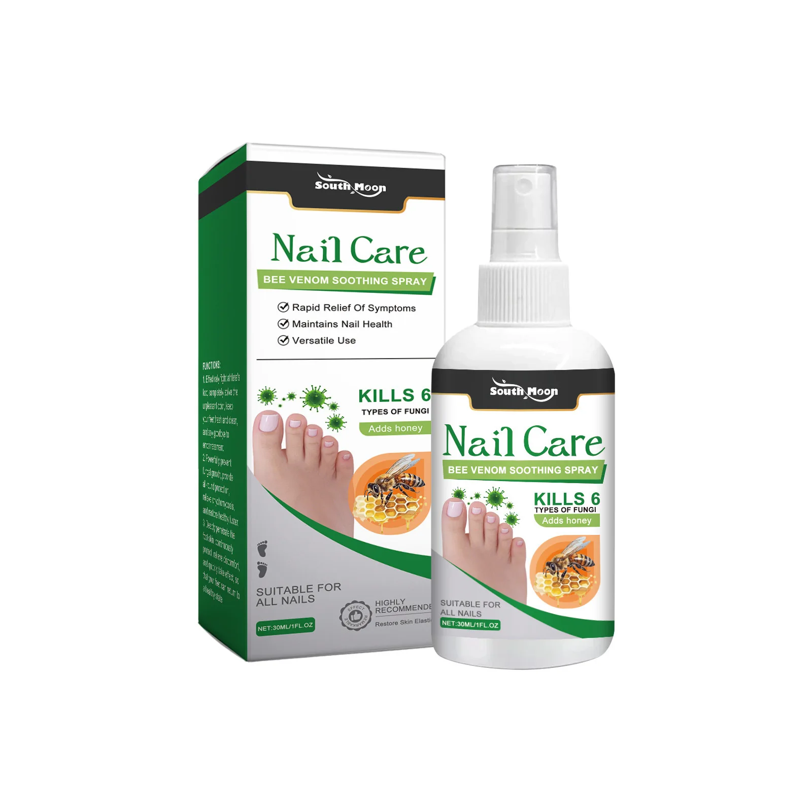 South Moon Nail Treatment Spray Onychomycosis Hand Foot Removal Repair Paronychia Strong Bright Nail Soft Nail Fungus Solution