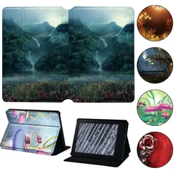 Case For Kindle 8 10 Paperwhite 1 2 3 4 5 5/6/7/10/11th Gen Anti-fall Forest Series Pu Leather Tablet Folio Cover + Stylus