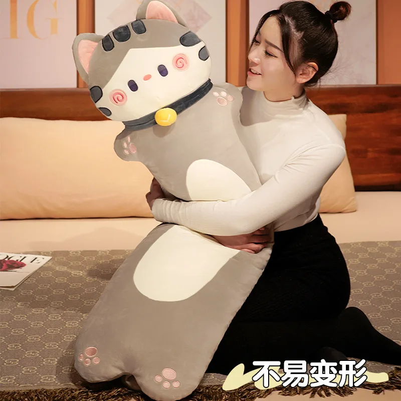 70-130cm New Stuffed Cat Plush Pillow Toys Lovely Soft Long Cat Sleeping Cushion Dolls Birthday Gift