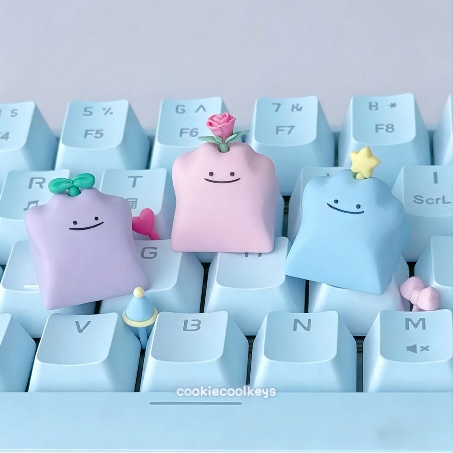 Dittocute Pokmon Soft Silicone Keycaps Designed for Mechanical Keyboards Keyboard Keycaps Pink Keycaps G603 Mouse Pad