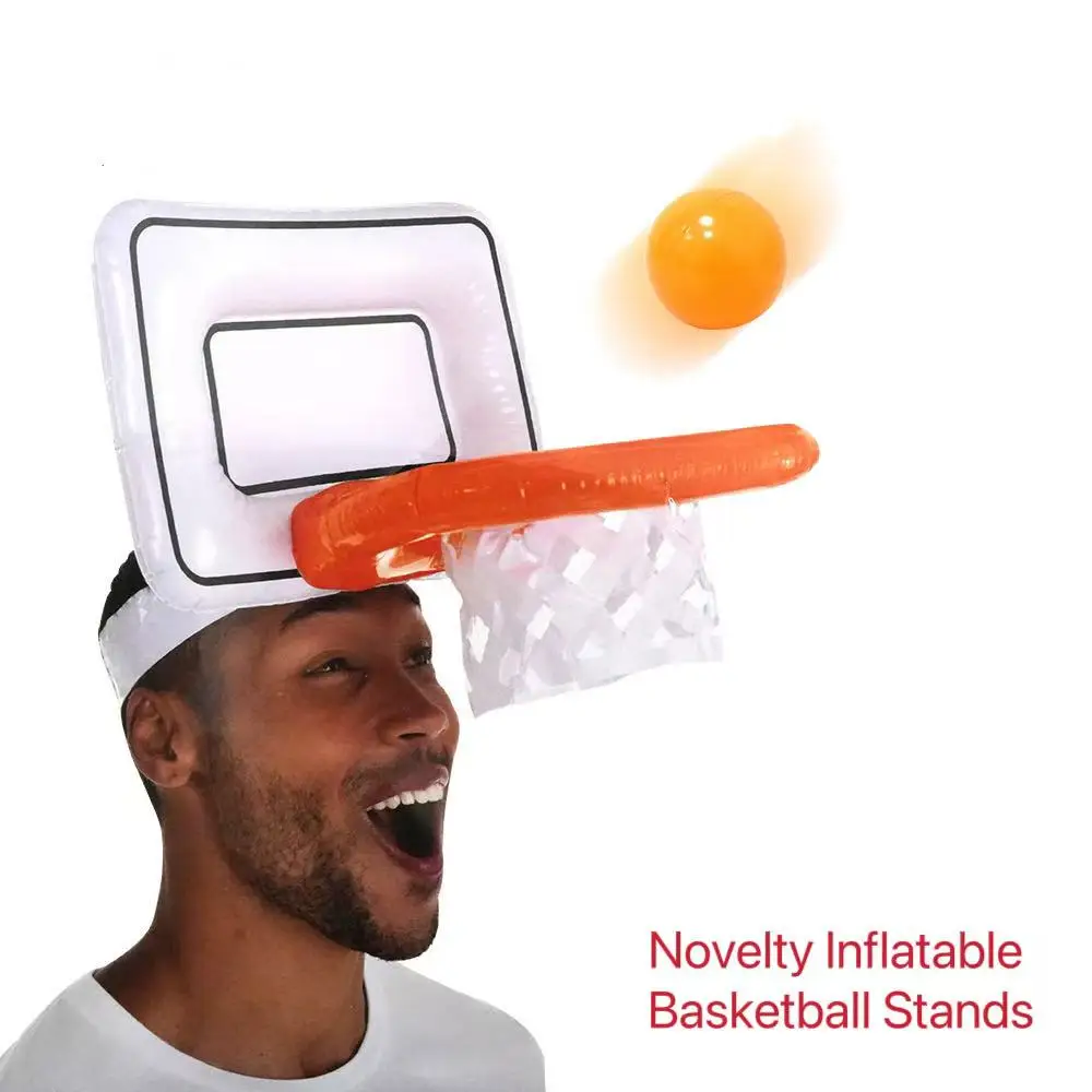 

Novelty Inflatable Throwing Basketball Frame Toy Home Carnival Birthday Party Parent Kids Early Education Gift Dad Headwear Game