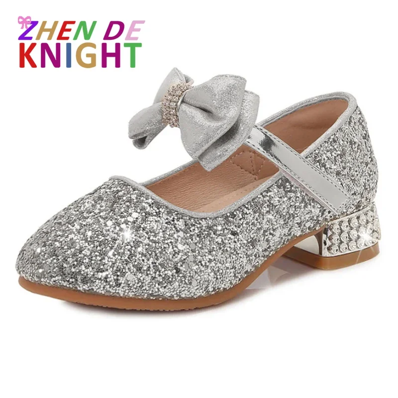 

Children's Princess Shoes Spring New Fashion Sequin Kids Crystal Shoes Student Dance Shoes Girls High Heels