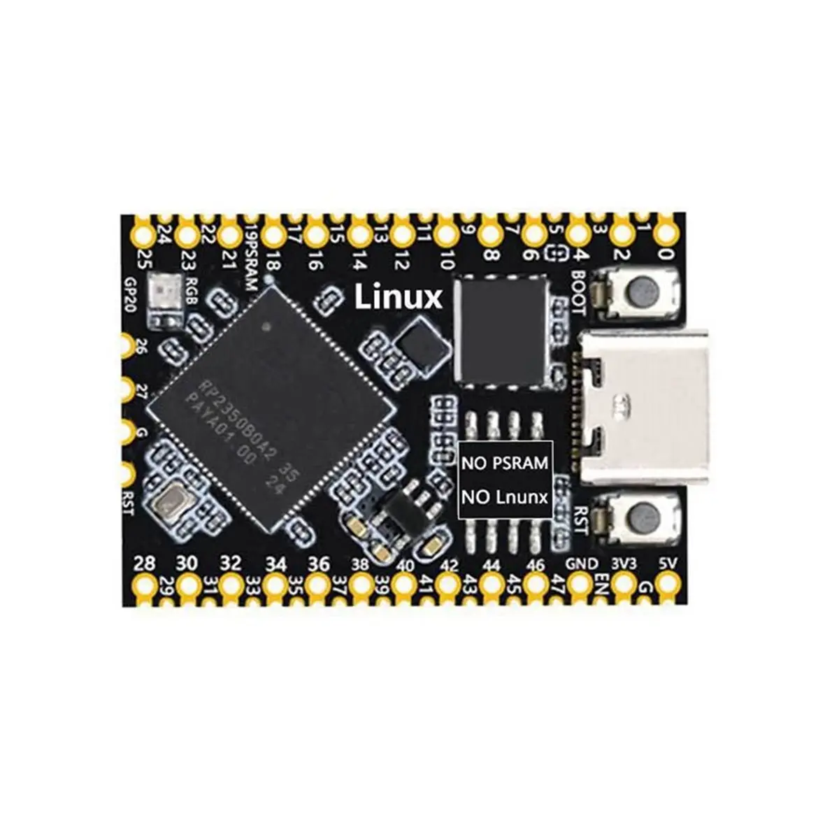 

(A32M) Мини-плата для разработки Raspberry Pi Pico 2 RP2350B без PSRAM, 48 полных выходов GPIO