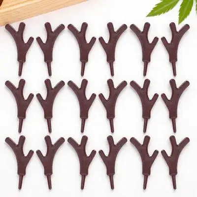 

120pcs Branch Antlers Craft Diy Christmas Decor Plastic Antler Ornament For Holiday Party Decoration Snowman Hand Accessories