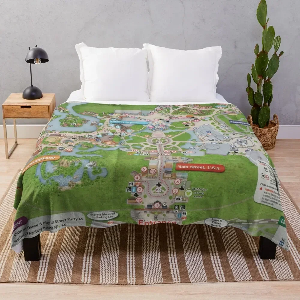 Magic Kingdom Map Throw Blanket For Decorative Sofa manga Thin For Baby Blankets