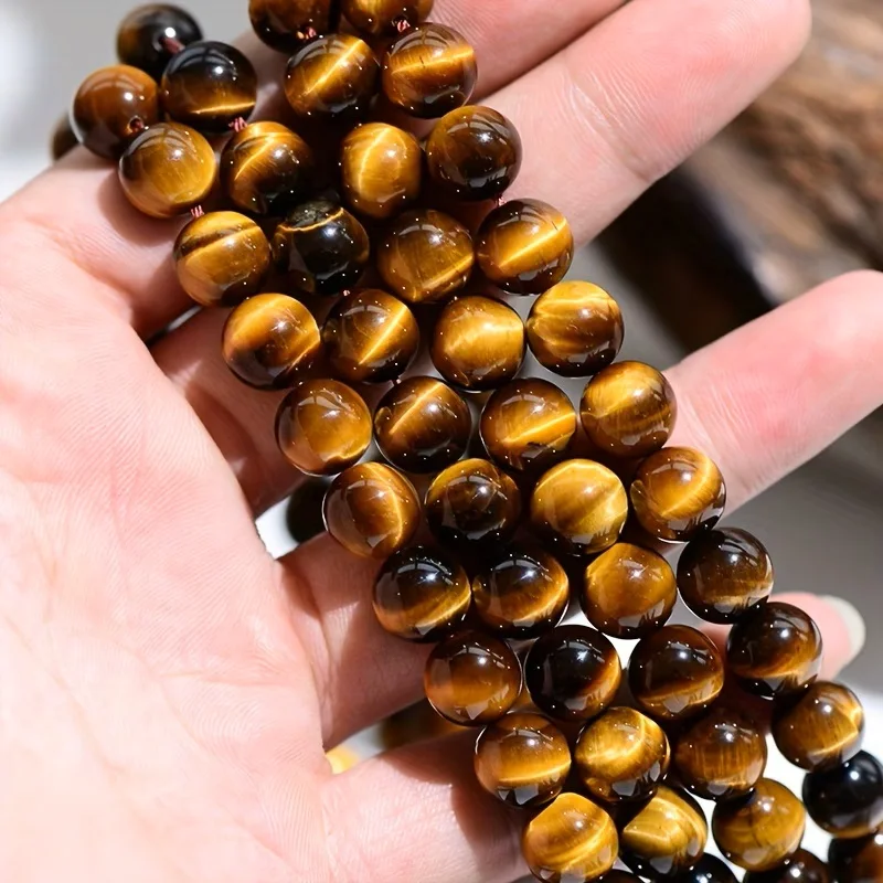 4 6 8 10 12mm Natural Stone Beads Yellow Tiger Eye Round Loose Spacer Bead for Jewelry Making DIY Necklace Bracelet Accessory