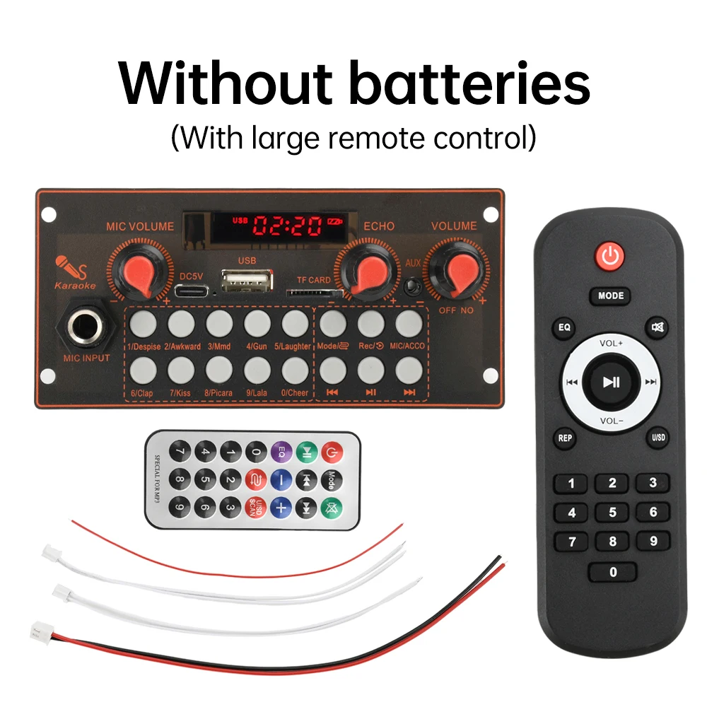 DC 5V Bluetooth-compatible 5.3 MP3 Decoding Amplifier Board With Microphone Function Power 2 * 10W Amplifier Audio Player