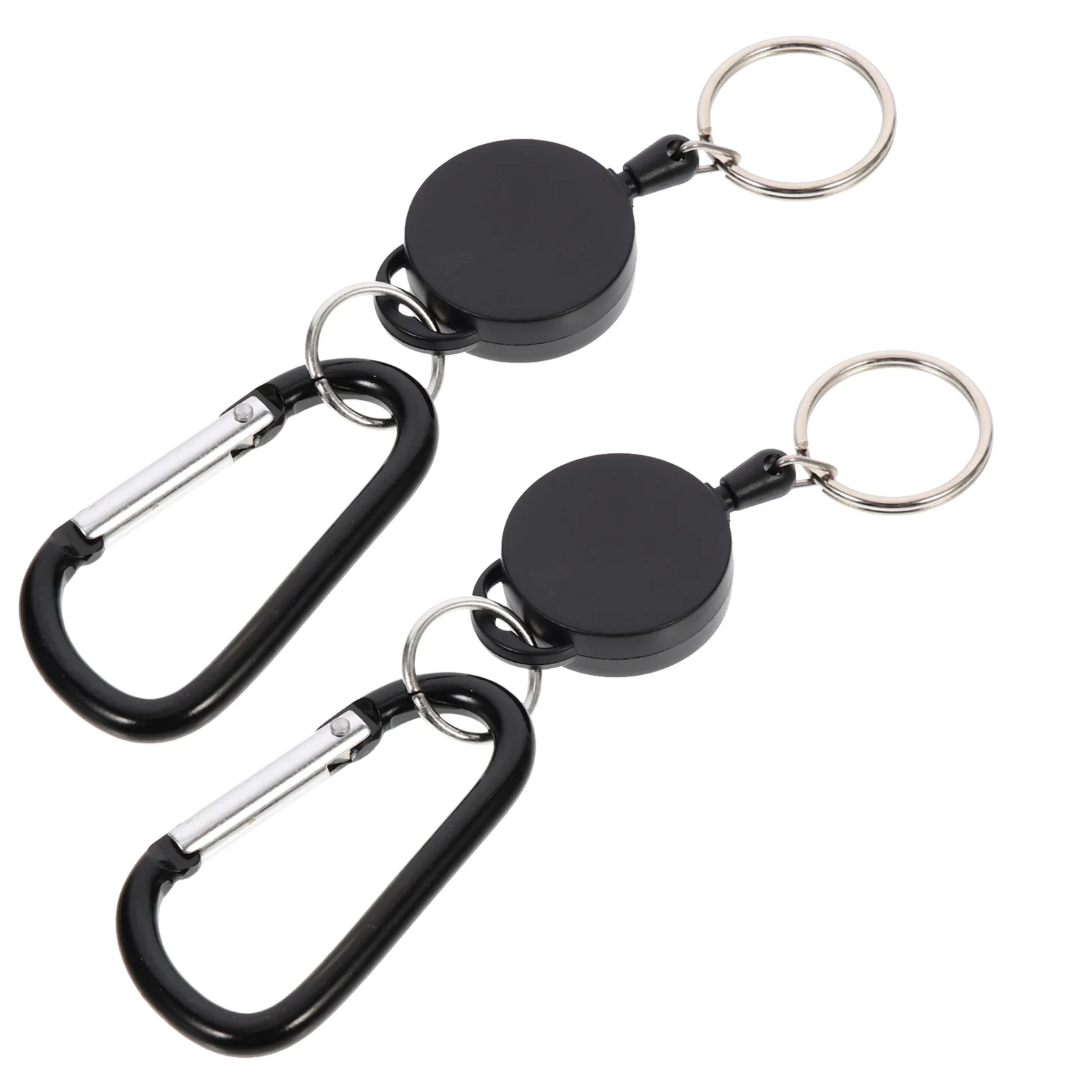 

2Pcs Retractable Badge Keychains Heavy-Duty Anti-Theft Carabiner Key Rings Portable Outdoor Key Holders for Hiking Camping