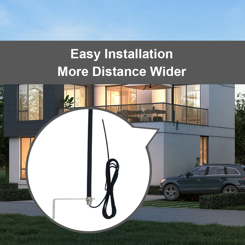 Outdoor Waterproof 433mhz Antenna ultra-long Distance Extender Up to 250m for DOORHAN ECOSTAR AVIDSEN Garage Remote Control Gate