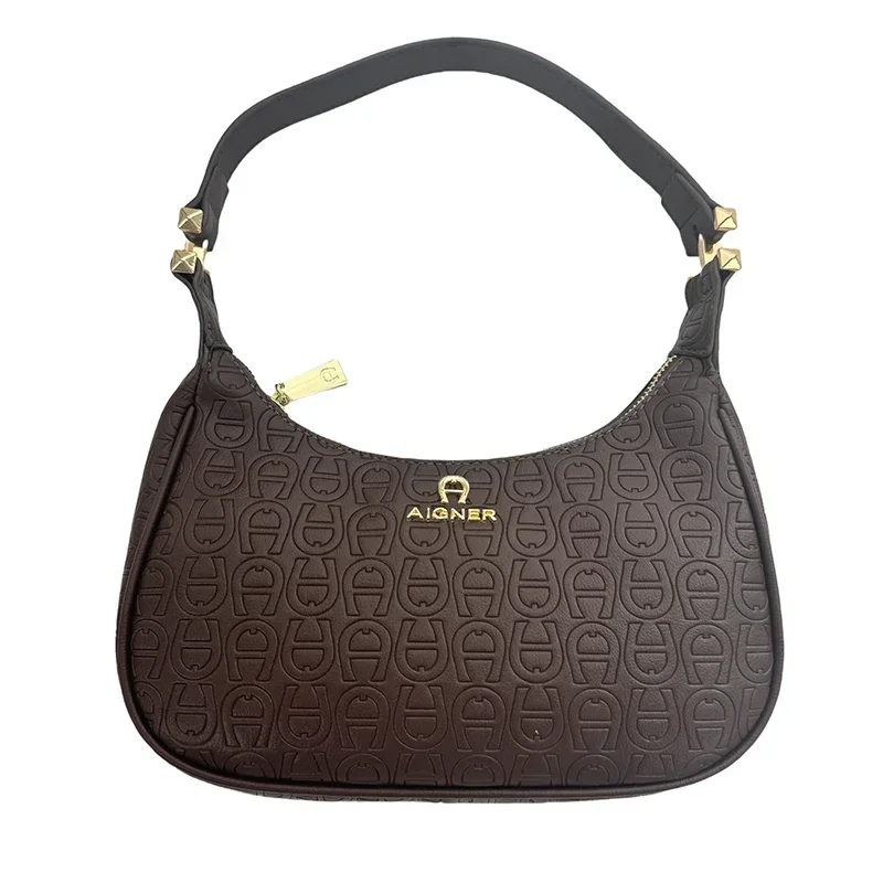 

PG New Vintage Handbag Pattern Printed Solid Color Multifunctional Women Shoulder Bag with Metal Zipper Design Banquet Bag