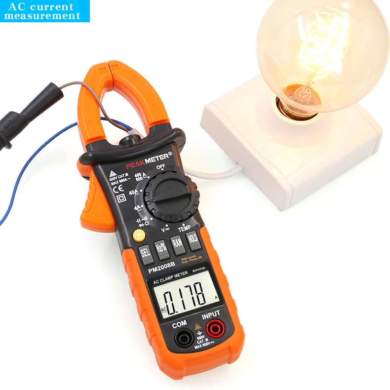 PEAKMETER PM2008A/B Digital Clamp Meter Multimeter, High-Precision AC Clamp Meter, Capable of Measuring Capacitance and Diodes