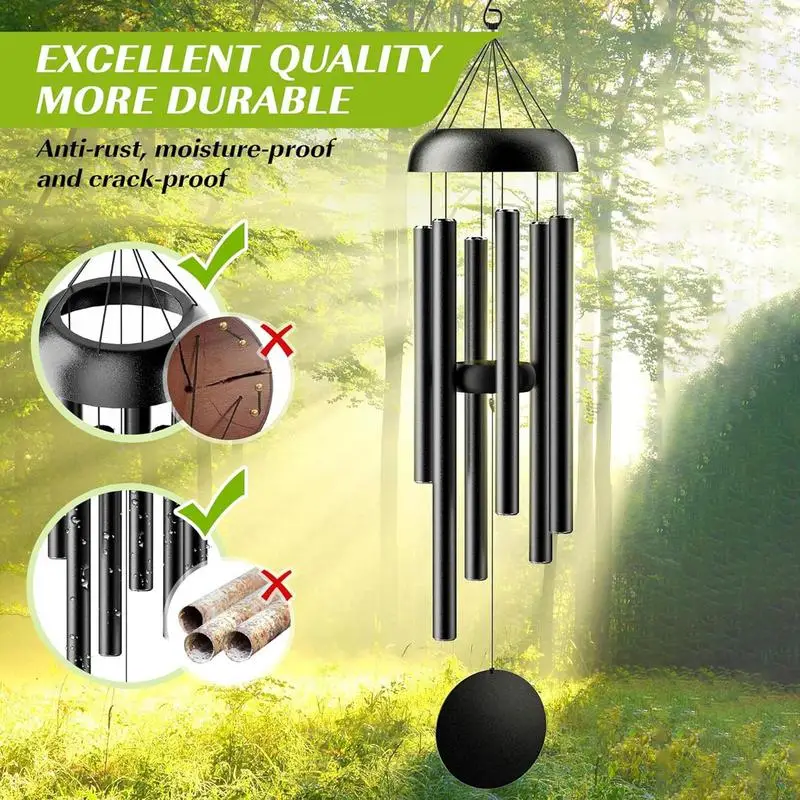 Outdoor Wind Chimes Large Aluminium Wind Chimes 36 Inches Zen Atmosphere Amazing Friend Gift Graceful Deep Tone Unisex Gift