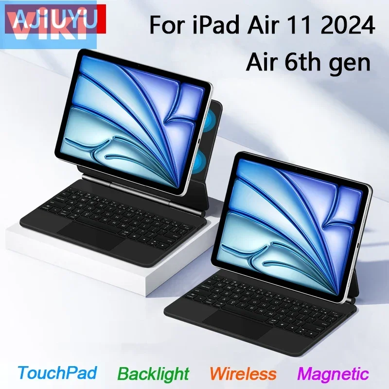 

Оригинальная клавиатура с испанской раскладкой для нового iPad Air 11 2024 для iPad Air 6 Gen M2 11 дюймов, умный чехол, Магнитный телефон