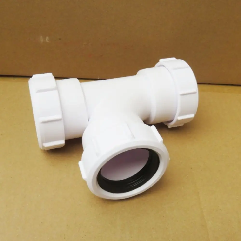 PVC Tee Joint 40mm Drainage Pipe Connector Quick Fitting For Shower System Water Diverter Industrial Hydraulic Plumbing