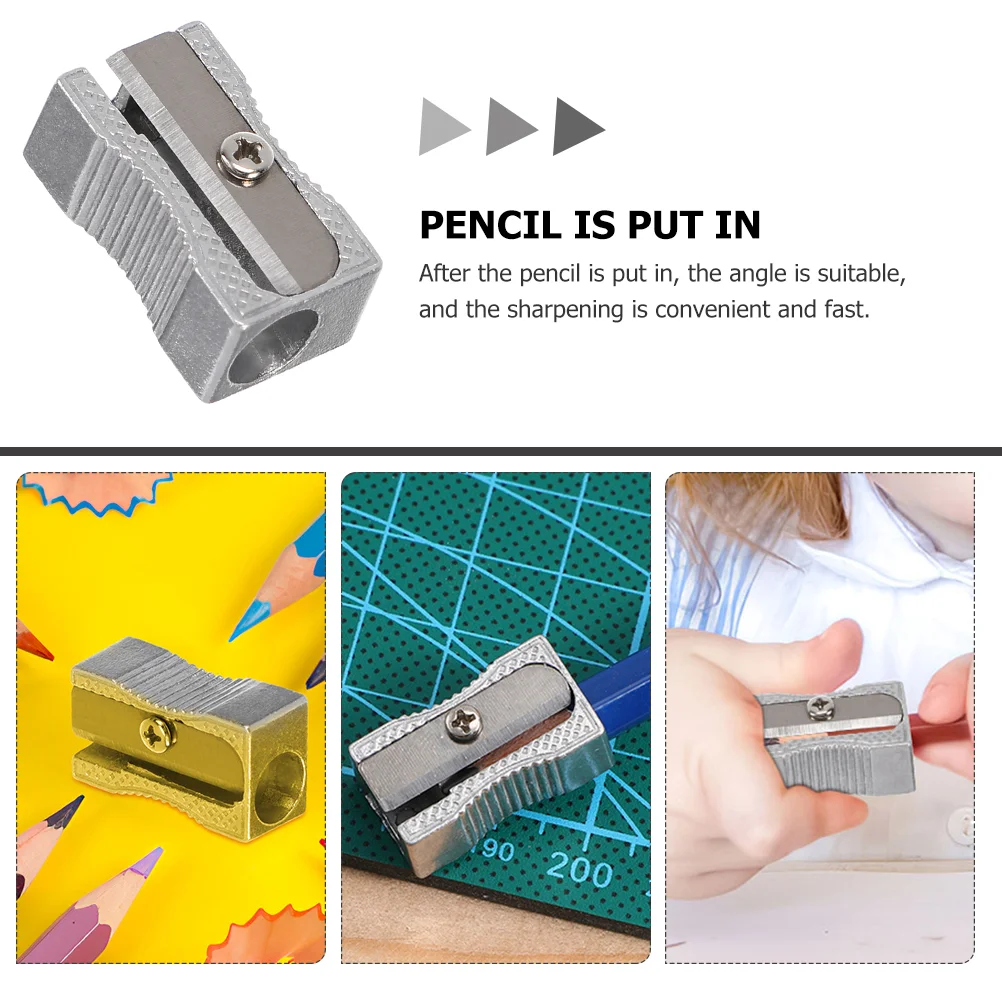 8 Pcs Old Fashioned Single Hole Metal Pencil Sharpener Stainless Steel Planer 8pcs/pack Student Sharpners for School