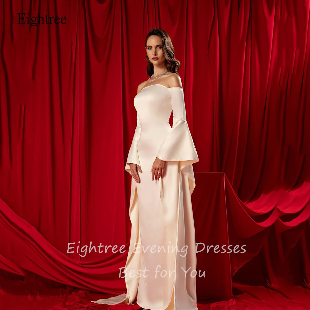 Suknie wieczorowe Eightree Ivory Mermaid Off The Shoulder Prom Gown Saudi Floor Length Formal Party Gowns vestidos de fiestas