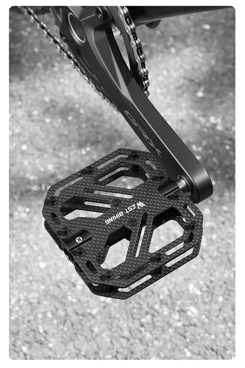 WEST BIKING Carbonfaser-Fahrradpedale 3 Gedichtete Lager Titan-Achse Rutschfeste MTB Rennrad Leichtgewichtige Pedale Fahrradteile – Detail 14