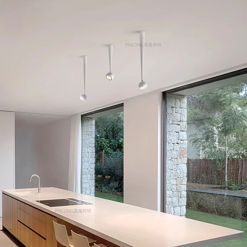 Led Spotlights Surface Mounted Spot Light Adjustable Angle 350 Degree Rotatable Ceiling Lamp Long Tube Aluminum COB Foco Lights