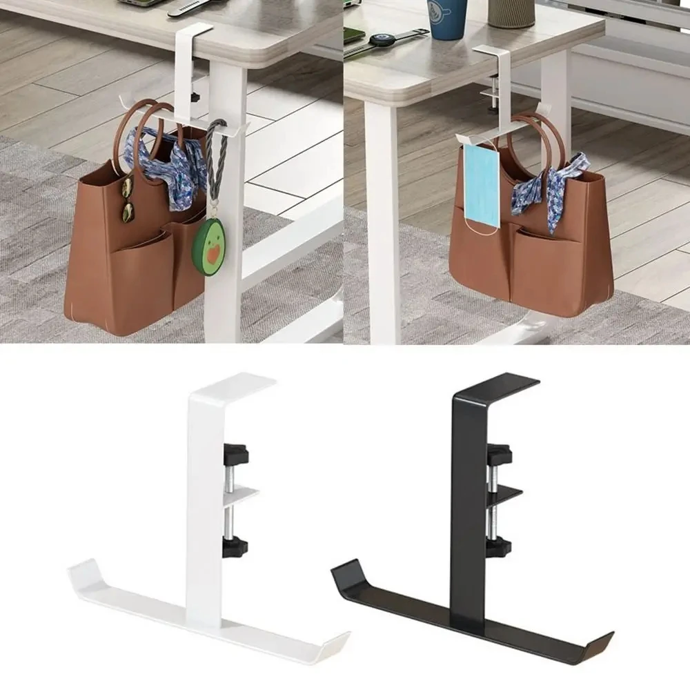 1pc Adjustable Desk Edge Hook Without Punching Office Desktop Edge Hanging Bag Hook Student Backpack Storage Hanging Hook