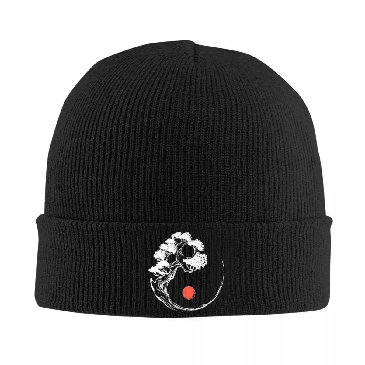 Bonsai Tree Yin Yang Namaste Knitted Caps Women Men Skullies Beanies Winter Hats Acrylic Yoga & Meditation Lifestyle Hip Hop Cap