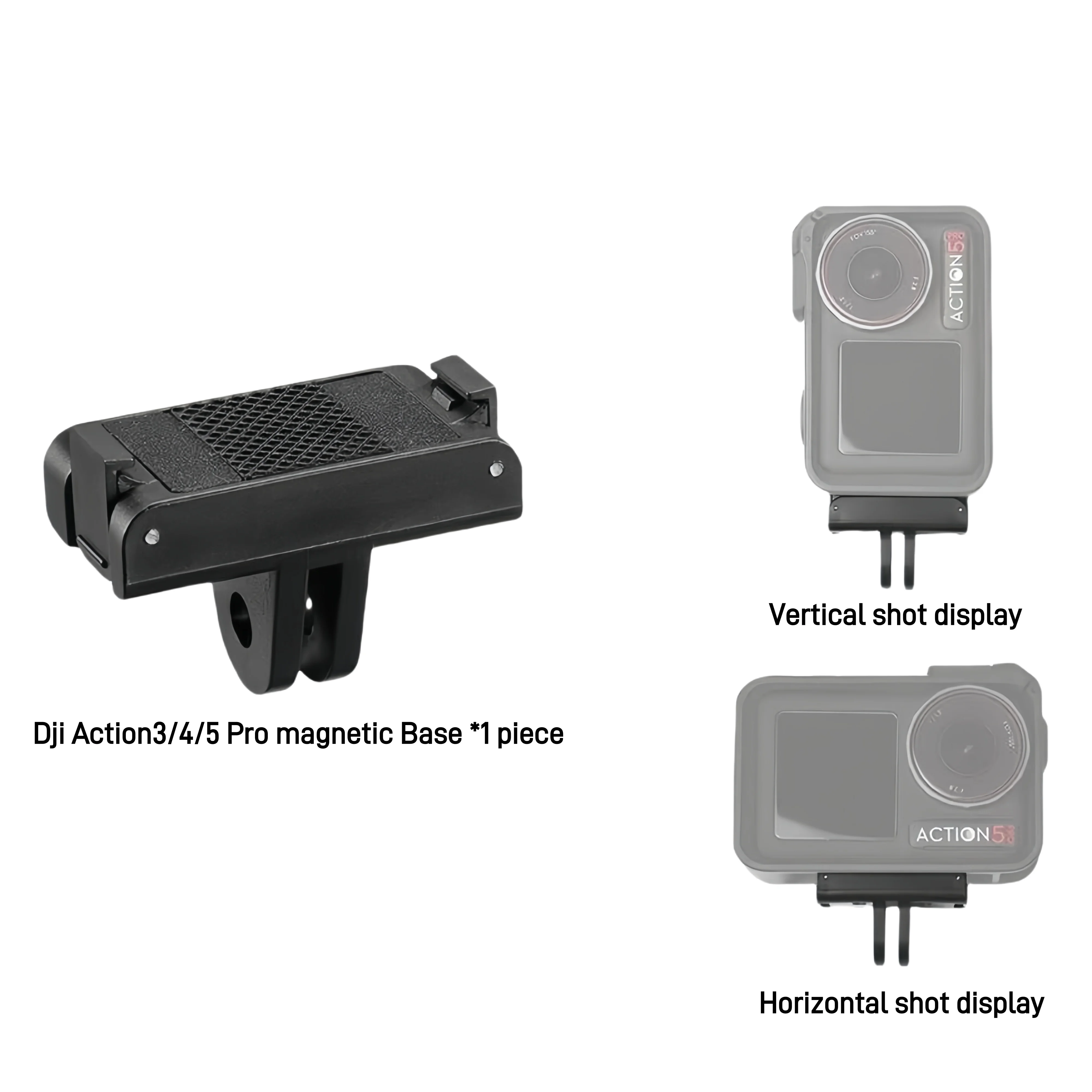 สําหรับ DJI Action 5pro Magnetic Mount Quick Release 2 Claw อะแดปเตอร์ฐานขยายสําหรับ DJI Osmo Action 3 4 5 Pro Len หมวกอุปกรณ์เสริม